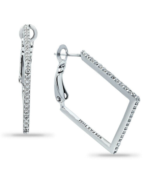 Cubic Zirconia Square Hoop Earrings in 18k Gold-Plated Sterling Silver, Created for Macy's
