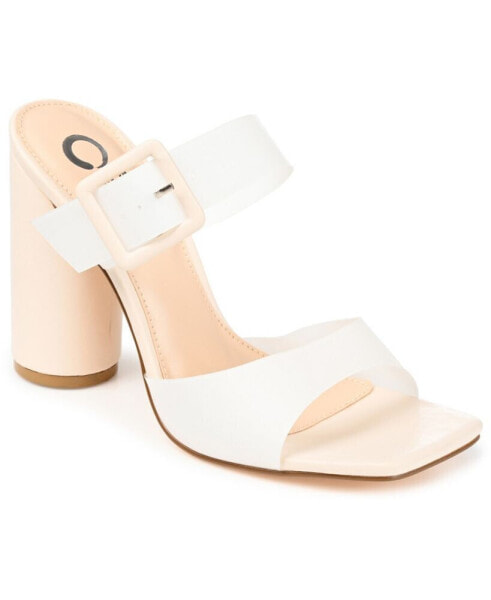 Women's Luca Vinyl Double Strap Block Heel Dress Sandals