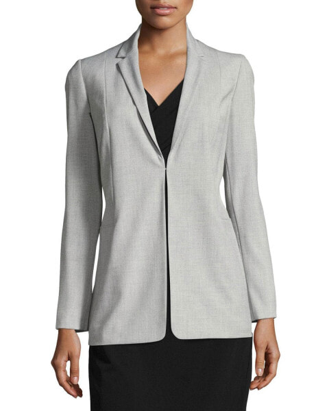 T Tahari Women's Long Sleeve Sarah Blazer One Hook Front Jacket Gray Size 8