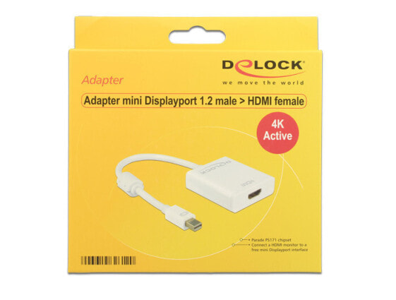 Delock 62612 - 0.2 m - Mini DisplayPort - HDMI Type A (Standard) - Male - Female - Gold