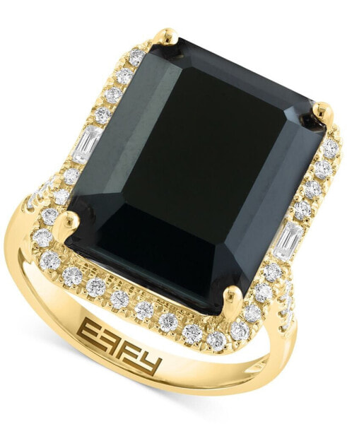 EFFY® Amethyst (10-3/4 ct. t.w.) & Diamond (3/8 ct. t.w.) Halo Ring in 14k Gold (Also available in Citrine, London Blue Topaz, Green Quartz & Black Onyx)