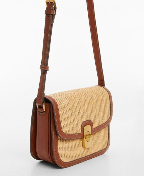 Women's Raffia-Effect Shoulder Bag