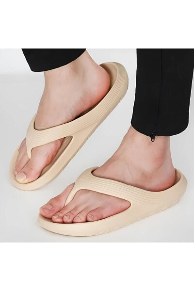 adicane flip-flops unisex bej plaj havuz deniz günlük parmak arası terlik hq9919