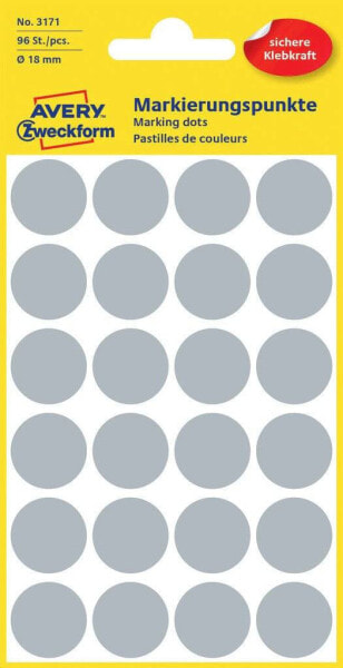 Avery Zweckform Avery Colour Coding Dots - Grey - Grey - Circle - Permanent - Paper - 1.8 cm - 94 pc(s)