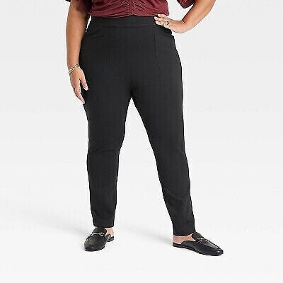 Women's High-Waisted Ponte Leggings - Ava & Viv Black 3X