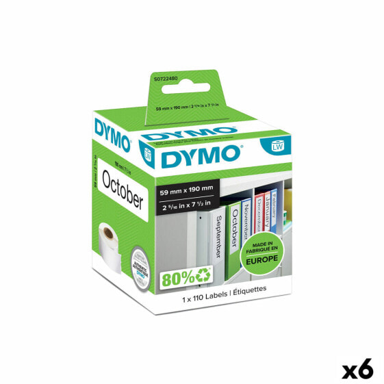 Этикетки для принтера DYMO 99019 59 x 190 мм LabelWriter™ Белый Чёрный (6 штук)