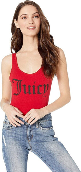 Juicy Couture 184282 Womens Juicy Graphic Scoop Neck Bodysuit Astor Size Medium