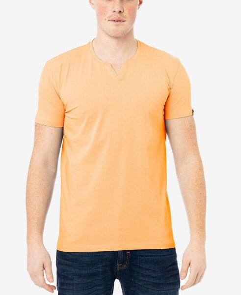 Men's Basic Notch Neck Short Sleeve T-shirt