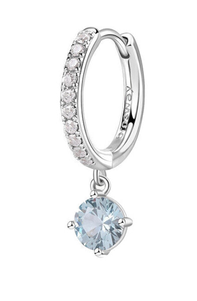 Серьги Macy's Halo Oval Aquamarine  Diamond White Gold