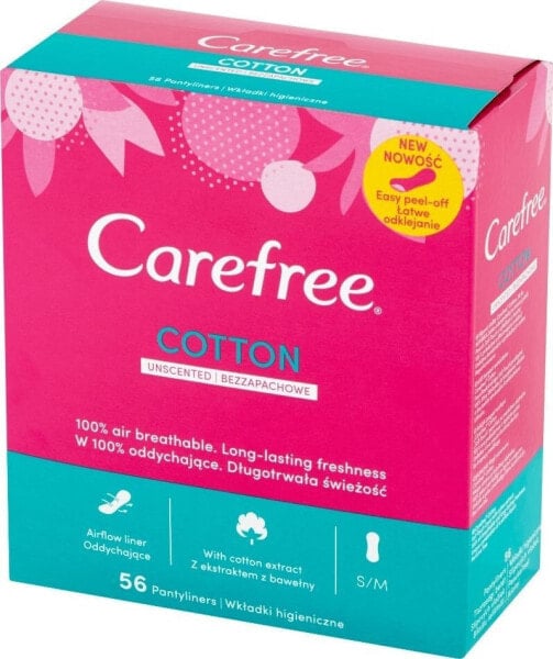 Carefree Carefree Cotton Wkładki higieniczne Uscented - bezzapachowe 1op.-56szt