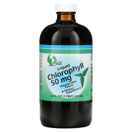 Хлорофилл жидкий World Organic, Натуральная Мята, 50 мг, 16 ж. унц. (474 мл)