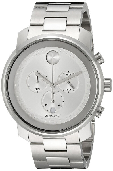 Movado Men's Bold Silver Dial Stainless Steel Watch - 3600276 NEW