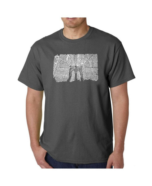 Mens Word Art T-Shirt - Brooklyn Bridge