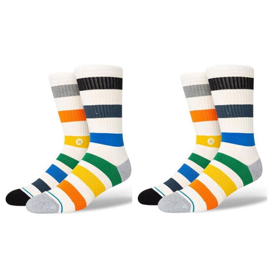 Носки спортивные Stance Многоцветные полосатые высокие для баскетбола 2 пары / Носки Stance 2 A556A22AMI-OFW-1-1