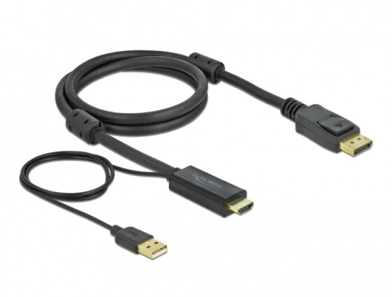 Delock 85963 - 1 m - HDMI Type A (Standard) - DisplayPort + USB Type-A - Male - Male - Straight