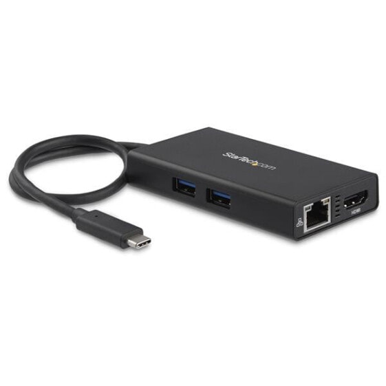 StarTech.com USB-C Multiport Adapter - USB-C Travel Docking Station with 4K HDMI - 60W Power Delivery Pass-Through - GbE - 2pt USB-A 3.0 Hub - Portable Mini USB Type-C Dock for Laptop - Wired - USB 3.2 Gen 1 (3.1 Gen 1) Type-C - 60 W - USB Type-C - 10,100,1000 Mbit/s