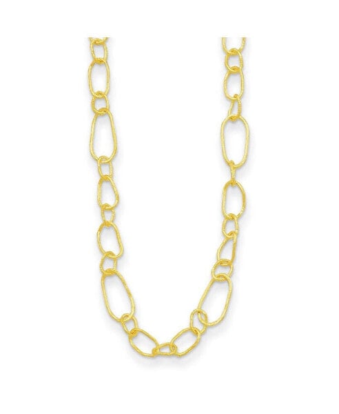 Diamond2Deal 18k Yellow Gold Textured Fancy Link Necklace
