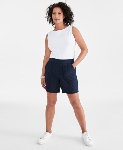 Petite Mid Rise Pull-On Shorts, Created for Macy's