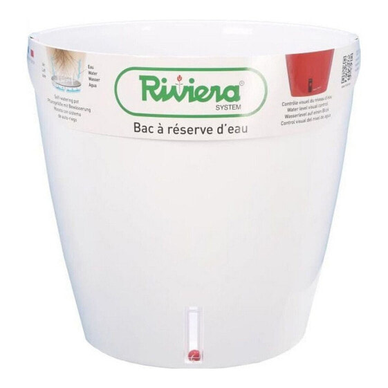 Self-watering flowerpot Riviera Eva New White Plastic Circular Ø 46 cm