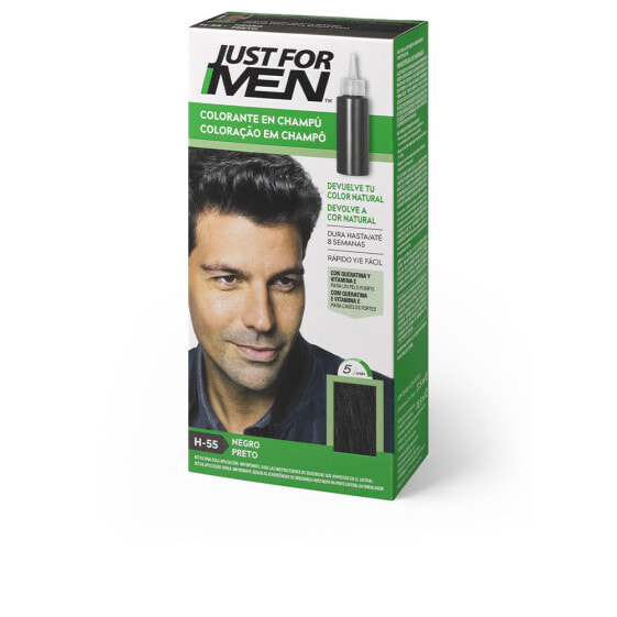 Just For Men Shampoo Haircolor H-55 Black Мужской красящий шампунь, оттенок черный 30 мл