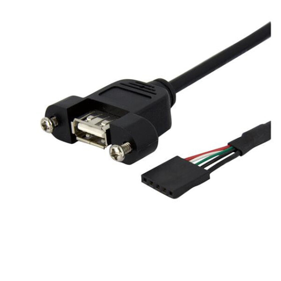 StarTech.com 3 ft Panel Mount USB Cable - USB A to Motherboard Header Cable F/F - 0.9 m - Black