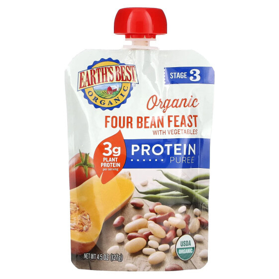 Organic Protein Puree, 2+ Years, Four Bean Feast with Vegetables, 4.5 oz (127 g)