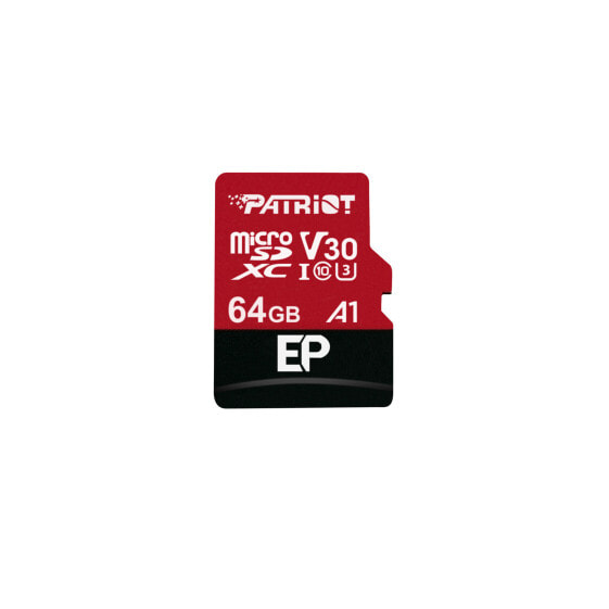 Patriot Memory PEF64GEP31MCX - 64 GB - MicroSDXC - Class 10 - 100 MB/s - 80 MB/s - Class 3 (U3) - карта памяти на 64 ГБ
