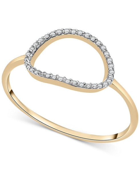 Diamond Elongated Circle Ring (1/20 ct. t.w.) in 10k Gold, Created for Macy's