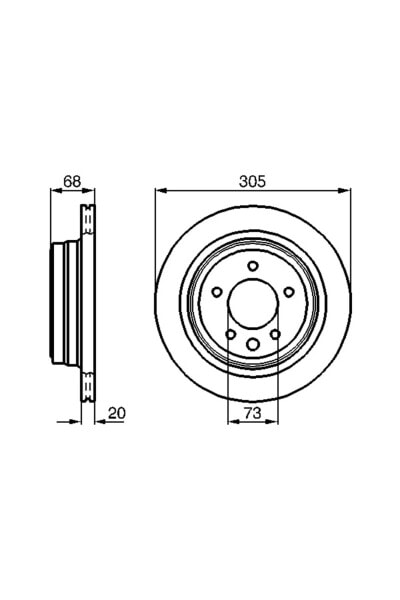 Тормозная система BOSCH Диск тормозной задний Fren Diski 305/20-18,5 мм