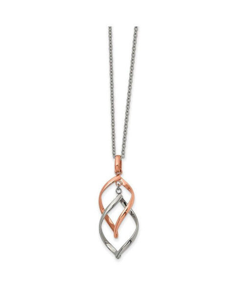 Chisel rose IP-plated Twisted Pendant Cable Chain Necklace