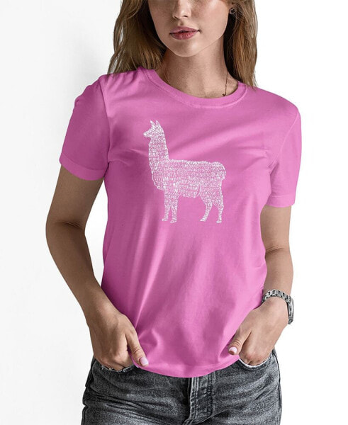 Women's Llama Mama Word Art T-shirt