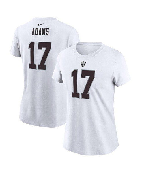 Women's Davante Adams White Las Vegas Raiders Player Name & Number T-shirt