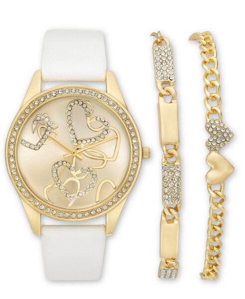 Часы и аксессуары I.N.C. International Concepts женские белые наручные часы 39 мм Gift Set, созданные для Macy's