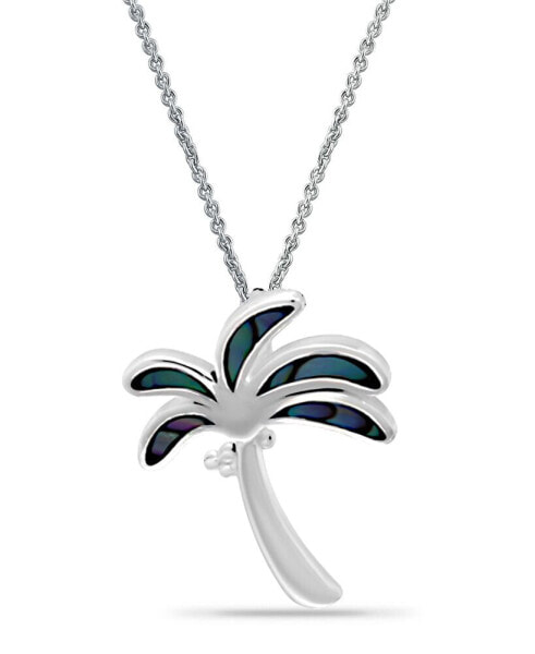 Abalone Inlay Palm Tree Necklace