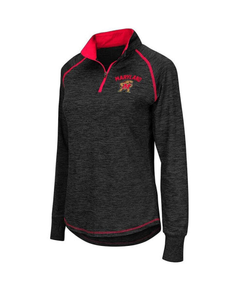 Women's Black Maryland Terrapins Bikram 1/4 Zip Long Sleeve Jacket