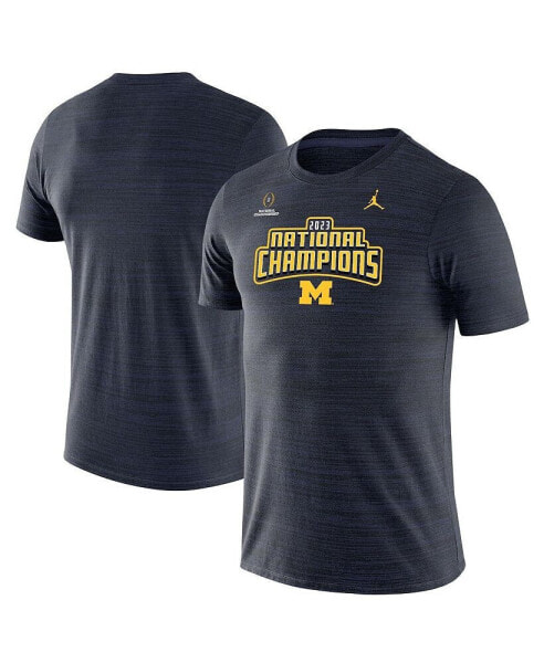 Men's Brand Navy Michigan Wolverines College Football Playoff 2023 National Champions Velocity Legend Performance T-shirt