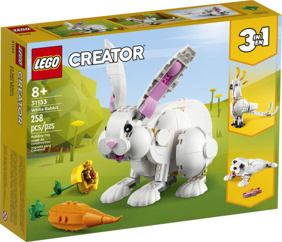 LEGO Creator 3-in-1 31133 Das weie Kaninchen mit tierischen Figurenfischen, Dichtungen und Papageien