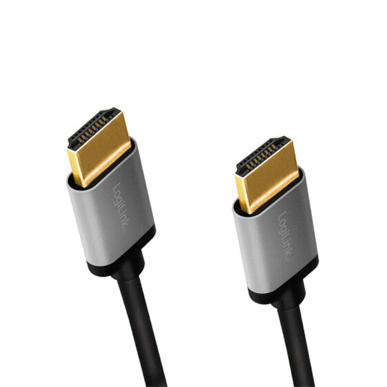 LogiLink CHA0102 - 3 m - HDMI Type A (Standard) - HDMI Type A (Standard) - 3D - 18 Gbit/s - Black - Grey