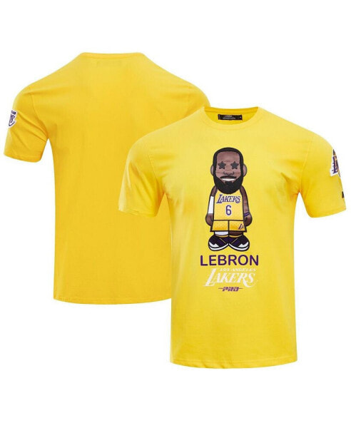 Men's LeBron James Gold Los Angeles Lakers #6 Caricature T-shirt