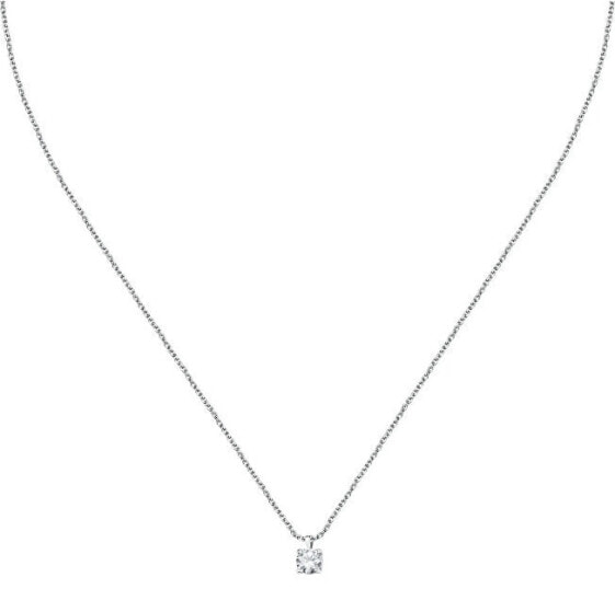 Silver necklace with clear zircon Silver LPS10AWV08