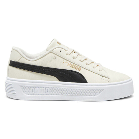 Puma Smash V3 Platform Lace Up Womens Beige Sneakers Casual Shoes 39075808