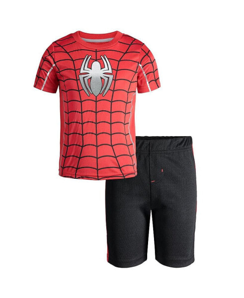 Big Boys Avengers Captain America Iron Man Venom Hulk Cosplay Athletic T-Shirt and Shorts Outfit Set to