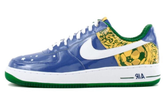 Кроссовки Nike Air Force 1 Low Ronaldinho сине-бело-желтые 313983-411