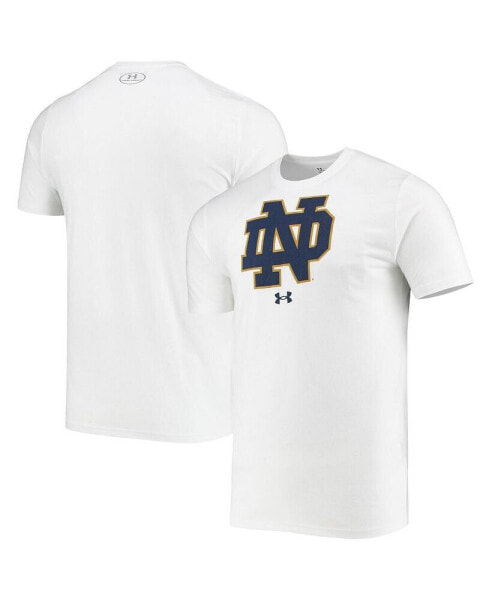 Men's White Notre Dame Fighting Irish School Logo Performance Cotton T-shirt