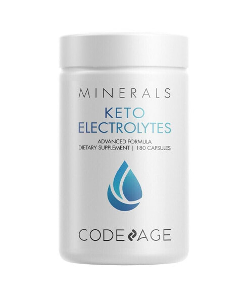 Витамины и минералы Codeage Электролиты кето, Магний, Калий, Кальций, Минеральные соли -180 шт.