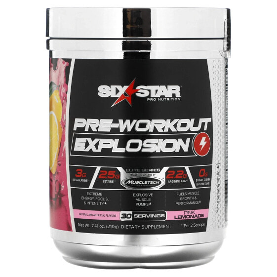 SIXSTAR, Elite Series, Pre-Workout Explosion, Pink Lemonade, 7.41 oz (210 g)