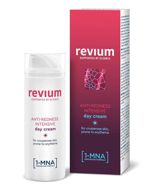 Revium Rosacea Anti-Redness Intensive Day Cream for Erythema-prone Erythrosis-prone Skin, with UVA and UVB Filters, 1-MNA Molecule, Coral Moss Red Algae Extract, Acerola Fruit