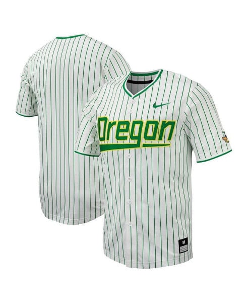 Men's White Oregon Ducks Pinstripe Replica Baseball Jersey