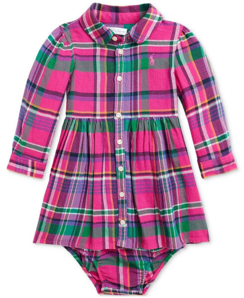 Baby Girls Cotton Plaid Twill Dress