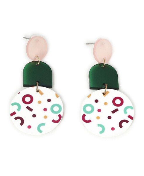 Women's Block Drop Earrings